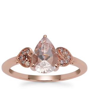 Alto Ligonha Morganite Ring with Pink Diamond in 9K Rose Gold 1.20cts