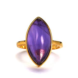 9cts Bahia Amethyst Gold Tone Sterling Silver Ring 