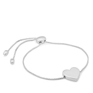 Sterling Silver Slider Heart Bracelet