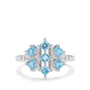 0.94ct Swiss Blue Topaz Sterling Silver Ring