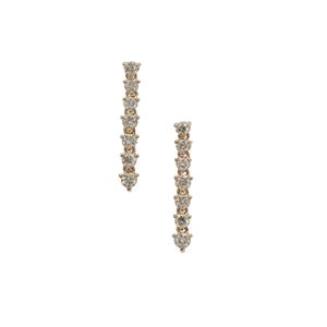 1/2ct Natural Yellow Diamond 9K Gold Earrings 