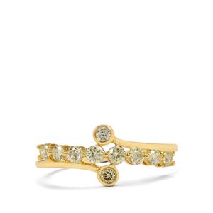 1/2ct Natural Canary Diamonds 9K Gold Ring 