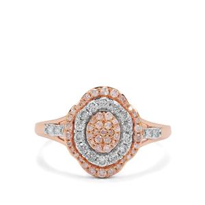 1/2ct White, Natural Pink Diamonds 9K Rose Gold Ring