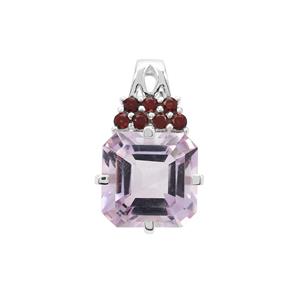 Rose De France Amethyst Pendant with Rajasthan Garnet in Sterling Silver 8.50cts