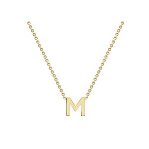 Letter 'M' Necklace  in 9K Gold 43cm/17'