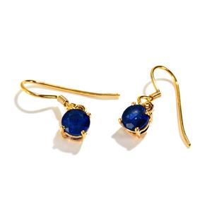 Blue Sapphire 9K Gold Earrings