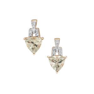 Csarite® Earrings with Diamond in 9K Gold 1.60cts