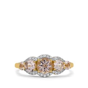 Idar Pink Morganite & White Zircon 9K Gold Ring ATGW 1.35cts