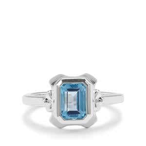 1.82ct Swiss Blue Topaz Sterling Silver Ring