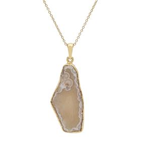 Agate Pendant Necklace in Gold Plated Sterling Silver 23.10cts