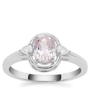 Nuristan Kunzite Ring with White Zircon in Sterling Silver 1.50cts