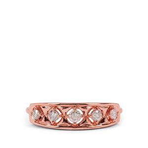 1/4ct Natural Pink Diamonds 9K Rose Gold Ring 