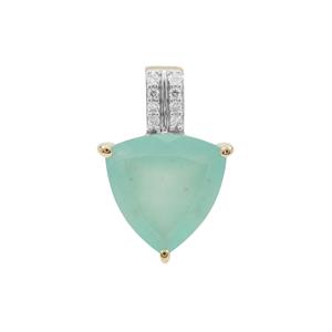 Gem-Jelly™ Aquaprase™ Pendant with Diamond in 9K Gold 2.70cts