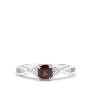 Burmese Pink Spinel & White Zircon Sterling Silver Ring ATGW 0.77ct