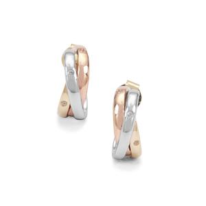 Ratanakiri Zircon Earrings in 9K Three Tone Gold