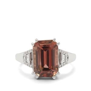 Pink Diaspore & Diamond Platinum 950 Arthur Ivy Ring MTGW 7.55cts