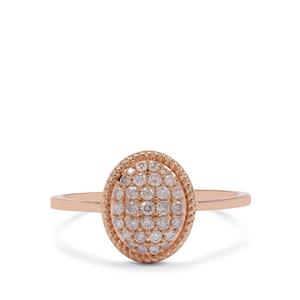 1/4ct Natural Pink Diamond 9K Rose Gold Ring 