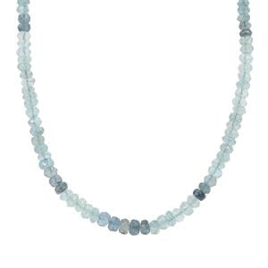 43ct Mocuba Aquamarine Sterling Silver Beads Necklace 