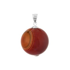 Bull's Eye Red Lace Agate Pendant  in Sterling Silver 50cts