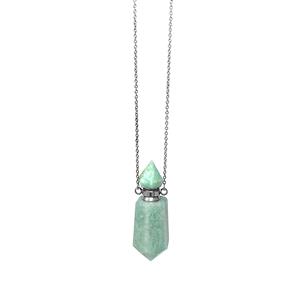 Amazonite Perfume Bottle Necklace in Sterling Silver 17.5-19.5