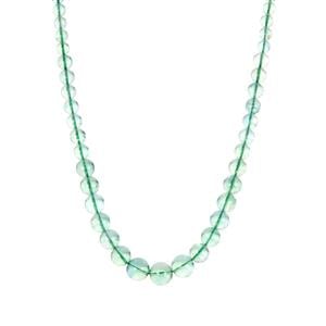 222.75cts Green Fluorite Sterling Silver Necklace 