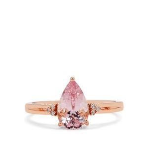 Cherry Blossom™ Morganite & Natural Pink Diamond 9K Rose Gold Ring ATGW 1.40cts