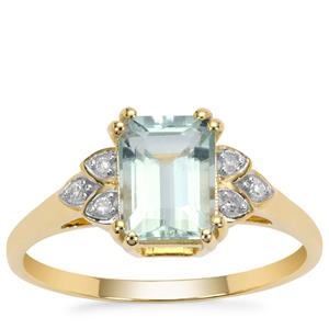 Aquaiba™ Beryl Ring with Diamond in 9K Gold 1.30cts