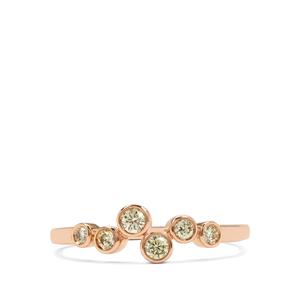 1/4ct Natural Canary Diamonds 9K Rose Gold Ring