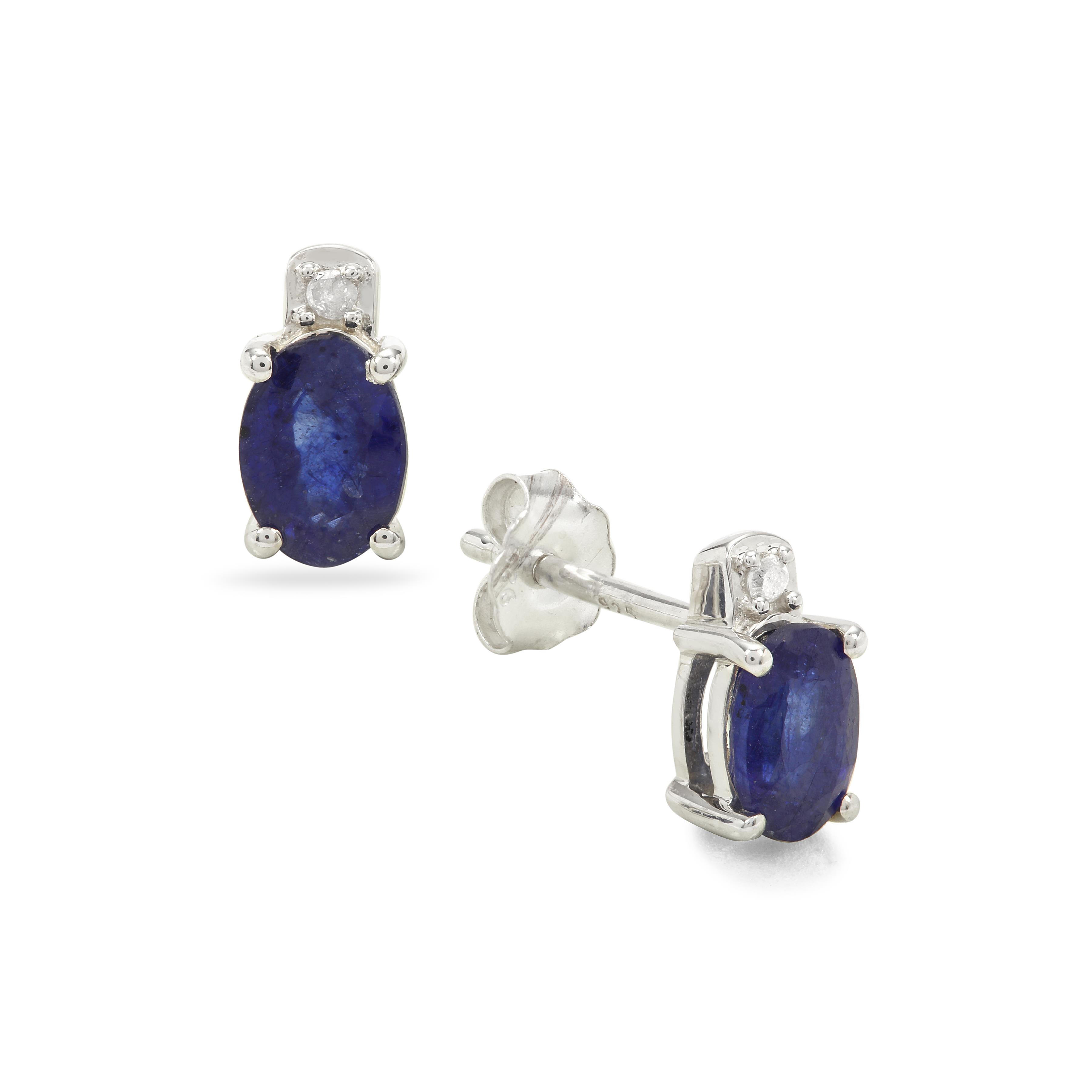 11.62 Carat Dyed Sapphire .925 Sterling Silver Earrings main image 1