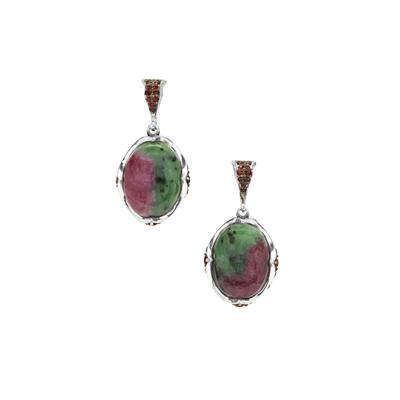 Ruby hotsell Zoicite and Sterling Silver Earrings