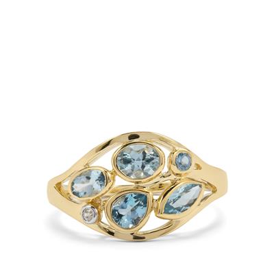 Santa Maria Aquamarine White Zircon 9K Gold Ring ATGW 1ct Gemporia