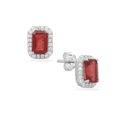 Gemporia Ruby Gemporia Emerald Earrings Ruby White Zircon Sterling