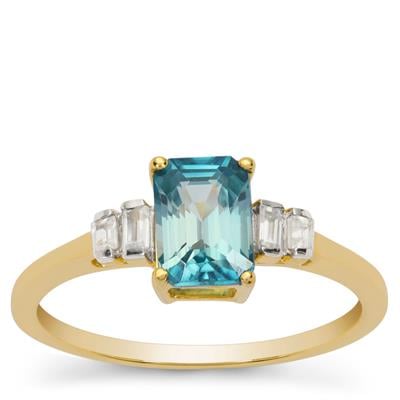Yellow Zircon Round Crystal Gold-Plated Steel Rift Design Gemstone Ring - 8  | eBay