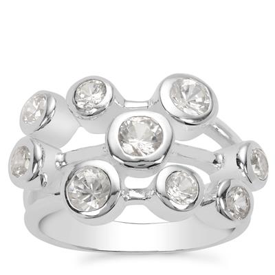 White Zircon Ring in Sterling Silver 1.60cts