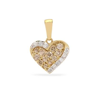 Argyle Champagne Diamonds Pendant in 9K Gold 0.34cts