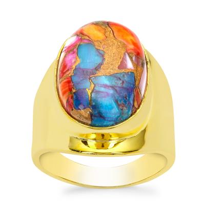 Copper Mojave Turquoise Ring in Gold Plated Sterling Silver 10.50cts