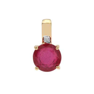 Bemainty Ruby Pendant with Diamond in 9K Gold 1.35cts