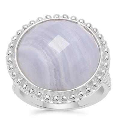 Blue Lace Agate Ring in Sterling Silver 11.48cts