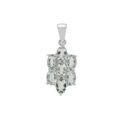Santa Maria Double Blue Aquamarine Pendant in Sterling Silver 3.20cts
