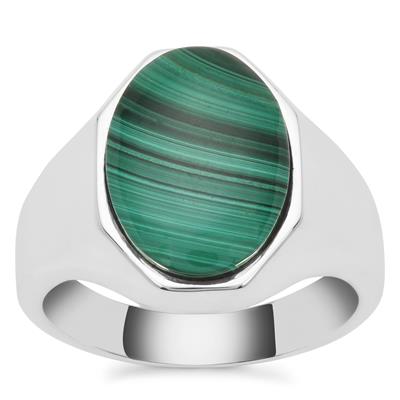 Malachite Ring in Sterling Silver 6.86cts