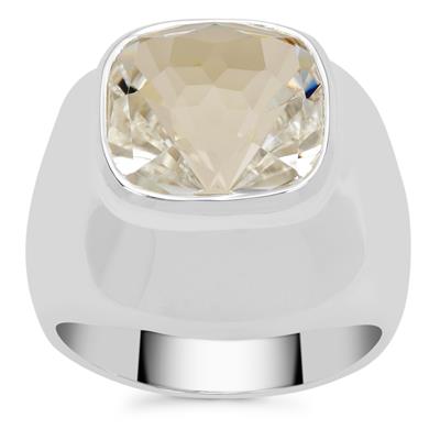 Eden Cut Crystal Quartz Ring in Britannia Silver 8.35cts 
