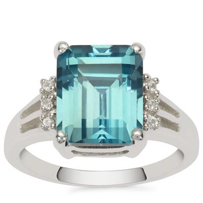 Versailles Topaz Ring with White Zircon in Sterling Silver 5.60cts