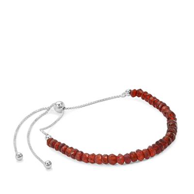 Rajasthan Garnet Slider Bracelet in Sterling Silver 18cts