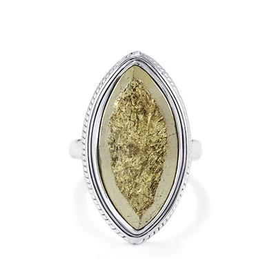 Drusy Pyrite Ring in Sterling Silver 23cts