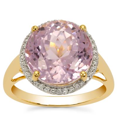 Mawi Kunzite Ring with Diamonds in 18K Gold 8.88cts