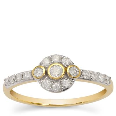 Diamonds Ring in 9K Gold 0.39cts