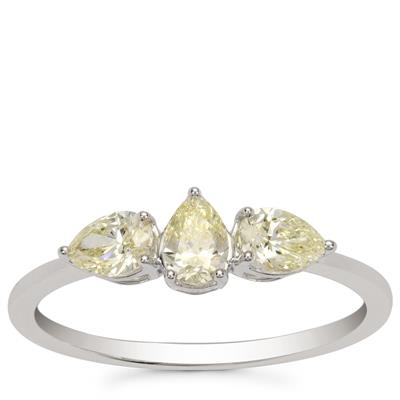 VSI Yellow Diamond Ring in 9K White Gold 0.75cts