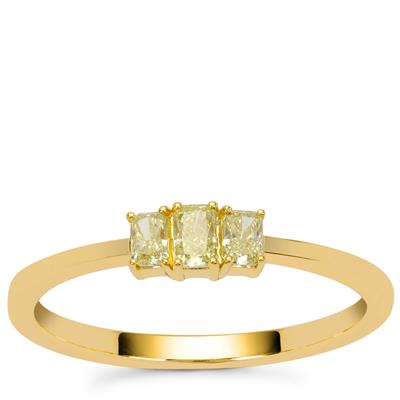 Natural Yellow Diamonds Ring in 9K Gold 0.35ct