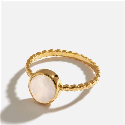 Amara Rainbow Moonstone Ring in Gold Plated Sterling Silver 1.60cts