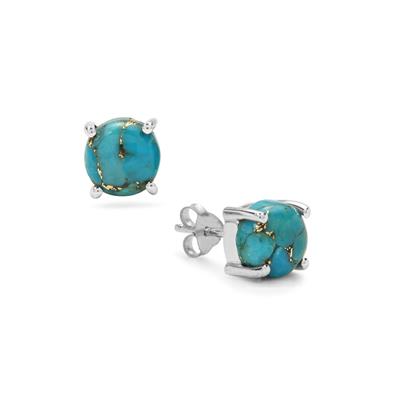Copper Mojave Turquoise Earrings in Sterling Silver 4.20cts